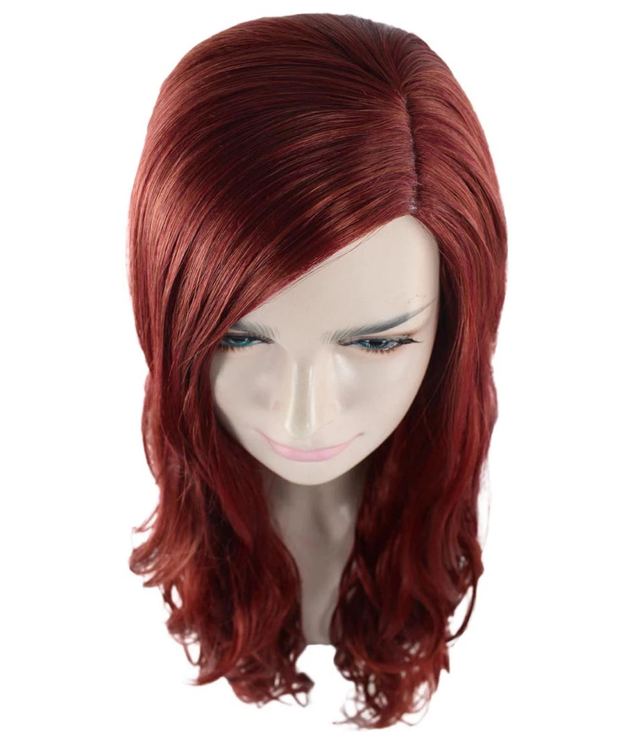 HPO Superhero Womens Wig | Burgundy Sexy Cosplay Party Halloween Wig | Premium Breathable Capless Cap