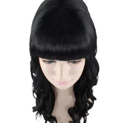 HPO Women's 60's Curly Beehive Womens Wig | Black Vintage Wig | Premium Breathable Capless Cap