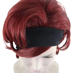 HPO 60's Womens Go-Go Wig With Headband | Auburn Vintage Wig | Premium Breathable Capless Cap