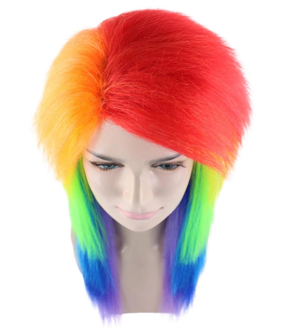 HPO Rainbow Womens Movie Wig | TV/Movie Wig | Premium Breathable Capless Cap Women's