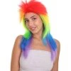HPO Rainbow Womens Movie Wig | TV/Movie Wig | Premium Breathable Capless Cap Women's