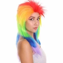 HPO Rainbow Womens Movie Wig | TV/Movie Wig | Premium Breathable Capless Cap Women's