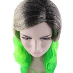 HPO Women's Long Wavy Ombre Green Womens Wig | Fancy Party Event Ready Halloween Wig | Premium Breathable Capless Cap