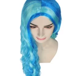 HPO Monster Womens Wig | Long Sky Blue Wavy Glamour Cosplay Halloween Wig | Premium Breathable Capless Cap