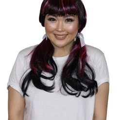 HPO Monster Womens Wig | Black Pink Cosplay Halloween Wig | Premium Breathable Capless Cap