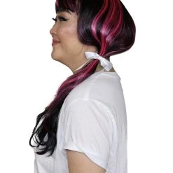 HPO Monster Womens Wig | Black Pink Cosplay Halloween Wig | Premium Breathable Capless Cap