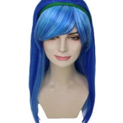 HPO Cosplay Monster Womens Wig | Neon Sky Blue Cosplay Halloween Wig | Premium Breathable Capless Cap