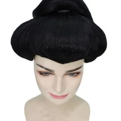 HPO Japanese Geisha Wig | Women's Black Wig | Premium Breathable Capless Cap