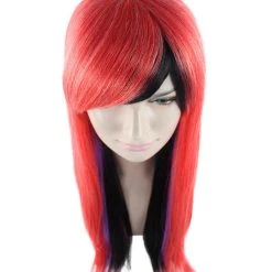 HPO Womens Red & Black Temptress Wig | Party Ready Fancy Cosplay Halloween Wig | Premium Breathable Capless Cap
