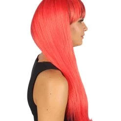 HPO Womens Red & Black Temptress Wig | Party Ready Fancy Cosplay Halloween Wig | Premium Breathable Capless Cap