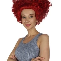 HPO Red Heart Shaped Womens Wig | Queen Wig | Premium Breathable Capless Cap Women's