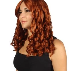 HPO Women Curly Brown Wig | Premium Breathable Capless Cap Women's