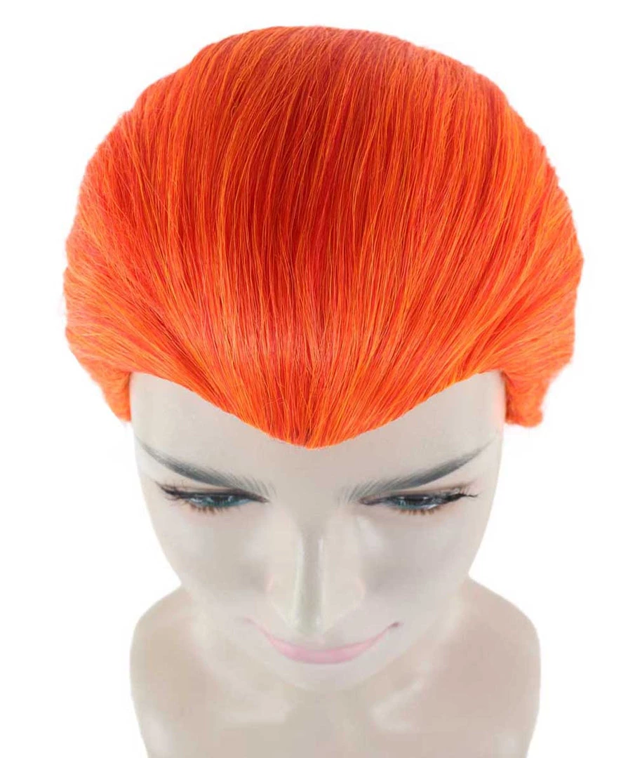 HPO Women's Supervillain Womens Wig | Orange Sexy Cosplay Party Halloween Wig | Premium Breathable Capless Cap