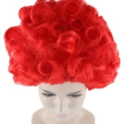 HPO Women's Red Curly Queen Womens Wig | All Back Super Size Cosplay Wig | Premium Breathable Capless Cap