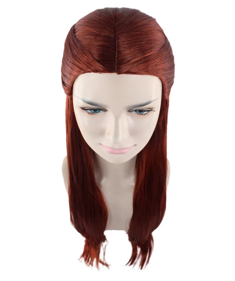 HPO Queeny Womens Wig | Long Brown Fancy Halloween Wig | Premium Breathable Capless Cap
