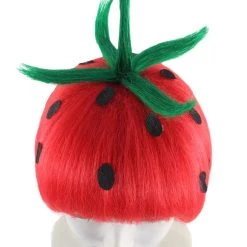 HPO Strawberry Womens Wig | Fruit Party Ready Fancy Cosplay Halloween Wig | Premium Breathable Capless Cap