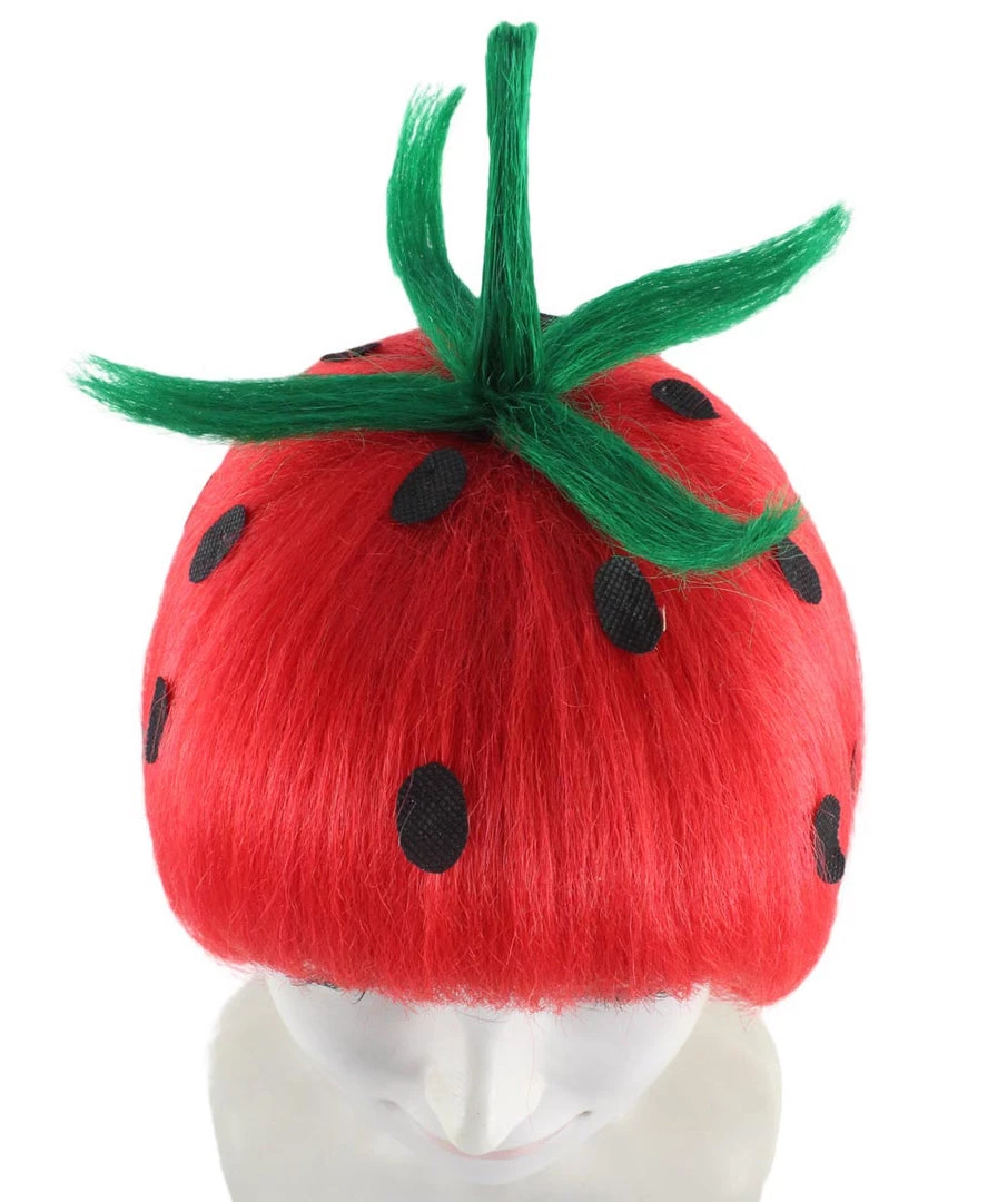 HPO Strawberry Womens Wig | Fruit Party Ready Fancy Cosplay Halloween Wig | Premium Breathable Capless Cap