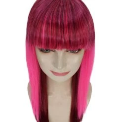 HPO Women's Ninja Womens Wig | Neon Coral Pink Movie Wig | Premium Breathable Capless Cap