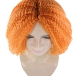 HPO Orange Curly Fashion Womens Wig | Party Ready Fancy Cosplay Halloween Wig | Premium Breathable Capless Cap Women's