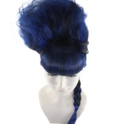 HPO Women's Navy Blue Braided Cosplay Womens Wig | TV/Movie Fancy Cosplay Halloween Wig | Premium Breathable Capless Cap