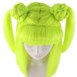 HPO Lime Twist Womens Wig | Yellow Green Crazy Hair Long Wig | Premium Breathable Capless Cap