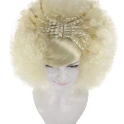 HPO Funky Pop Afro Unisex Wig | Super Size Jumbo Blond Party Wig | Premium Breathable Capless Cap Women's
