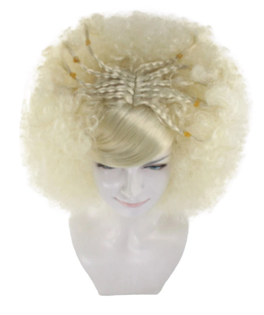HPO Funky Pop Afro Unisex Wig | Super Size Jumbo Blond Party Wig | Premium Breathable Capless Cap Women's