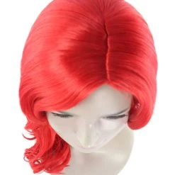 HPO Women's Mermaid Womens Wig | Red Curly Party Ready Fancy Cosplay Halloween Wig | Premium Breathable Capless Cap