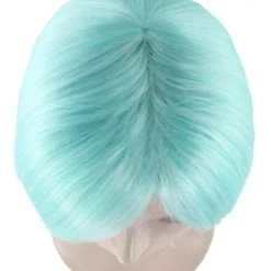 HPO Lt Blue Short Party Womens Wig | Fancy Party Event Ready Halloween Wig | Premium Breathable Capless Cap
