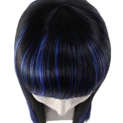 HPO Women's Glamour Witch Womens Wig | Blue Black Sexy Cosplay Party Halloween Wig | Premium Breathable Capless Cap
