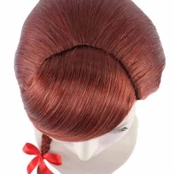 HPO Farmers Daughter Long Braids Womens Wig | Brown Colonial Traditional Cosplay Halloween Wig | Premium Breathable Capless Cap Women's