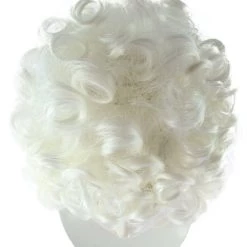 HPO Women's Colonial Curly Wig | White Holiday Party Wig | Premium Breathable Capless Cap