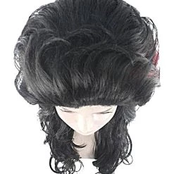 HPO Women's Ladies Wig | Black Curly Layered Womens Wig With Red Touch | Premium Breathable Capless Cap