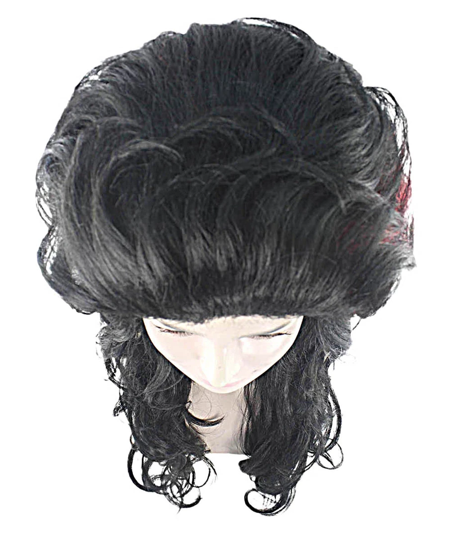 HPO Women's Ladies Wig | Black Curly Layered Womens Wig With Red Touch | Premium Breathable Capless Cap