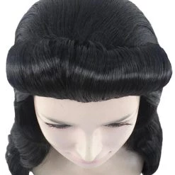 HPO Women's Womens Pin Up Babe Wig | Black Natural Looking Traditional Wig | Premium Breathable Capless Cap