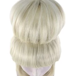 HPO Womens Prom Queen Nightmare Wig | Blond Princess Wig With Bun | Premium Breathable Capless Cap