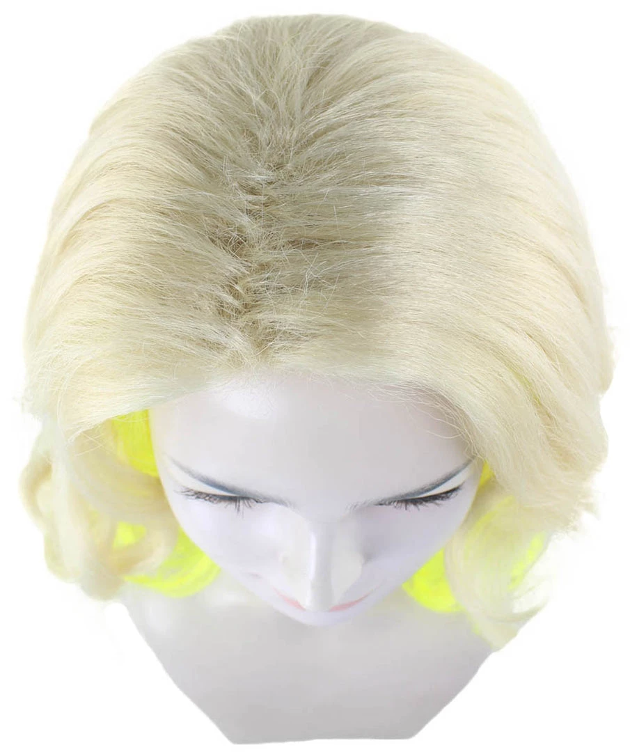 HPO Womens Two Tone Wig | Rock Star Celebrity Yellow Wig | Premium Breathable Capless Cap Women's