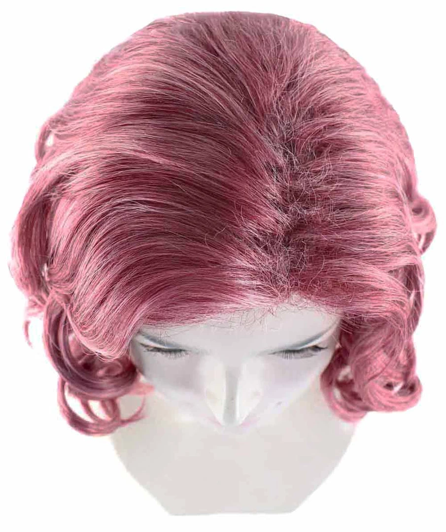 HPO Women's Pink Curly Womens Wig | Party Ready Fancy Cosplay Halloween Wig | Premium Breathable Capless Cap