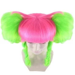 HPO Circus Sweetie Clown Womens Wig | Ping Green Party Event Ready Cosplay Halloween Wig | Premium Breathable Capless Cap