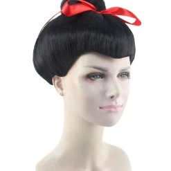 HPO Japanese Geisha Womens Wig | Asian Sumo Kung Fu Fancy Halloween Wig Women's