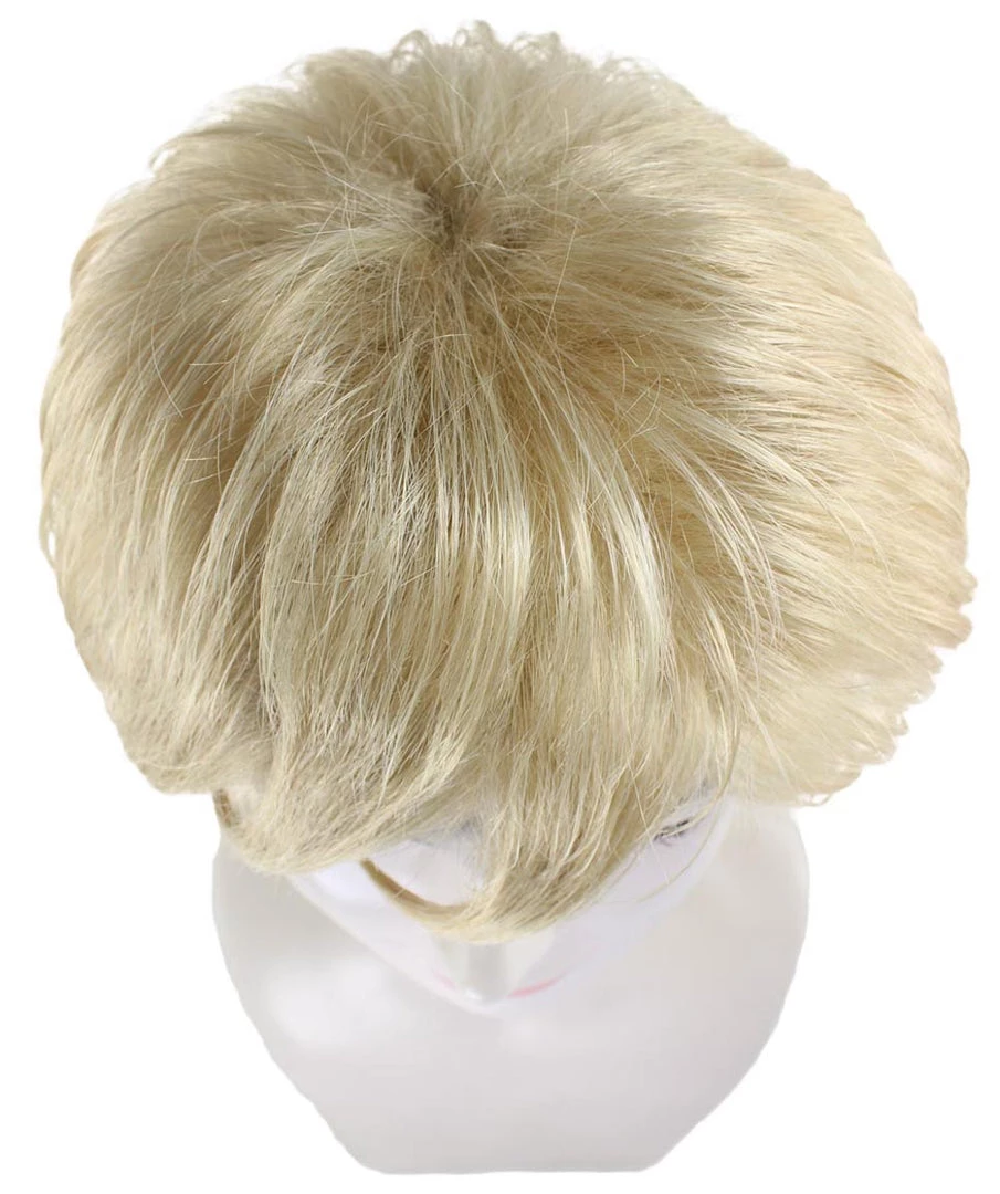HPO Blonde Short Womens Wig | Natural Looking Halloween Wig | Premium Breathable Capless Cap