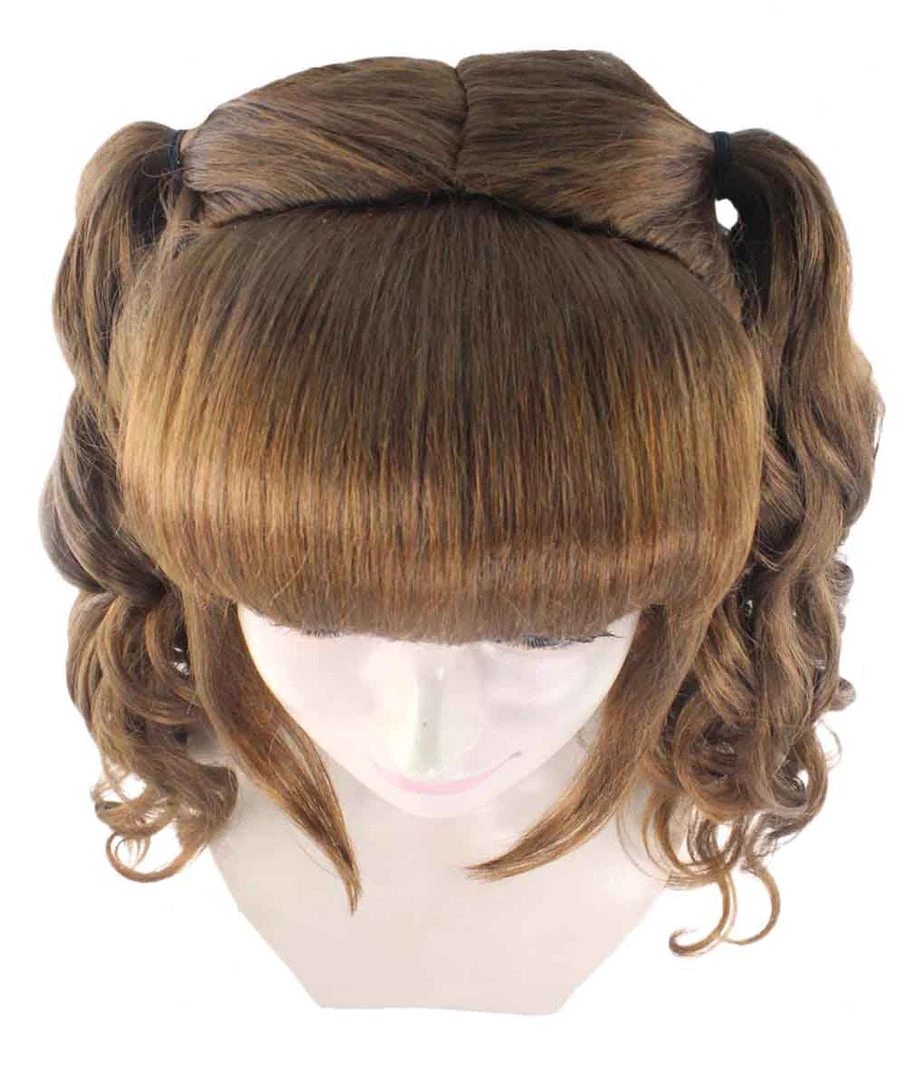 HPO Women's Lolita Ponytail Brown Womens Wig | Long Brown Ponitail Curly Wig | Premium Breathable Capless Cap