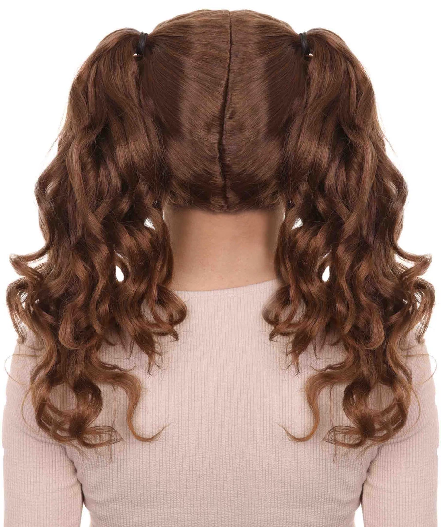 HPO Women's Lolita Ponytail Brown Womens Wig | Long Brown Ponitail Curly Wig | Premium Breathable Capless Cap