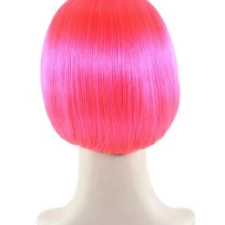 HPO Women's Womens Neon Pink Bob Wig | Party Ready Fancy Cosplay Halloween Wig | Premium Breathable Capless Cap