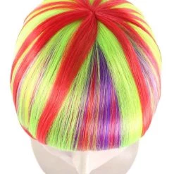 HPO Womens Rainbow Bob Wig | Colorful Party Ready Fancy Cosplay Halloween Wig | Premium Breathable Capless Cap Women's
