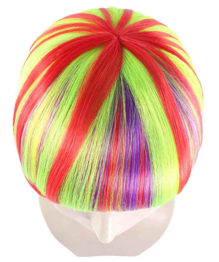 HPO Womens Rainbow Bob Wig | Colorful Party Ready Fancy Cosplay Halloween Wig | Premium Breathable Capless Cap Women's