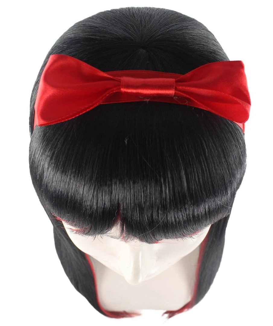 HPO Glam Black Devil Womens Wig | Horror Halloween Wig | Premium Breathable Capless Cap Women's