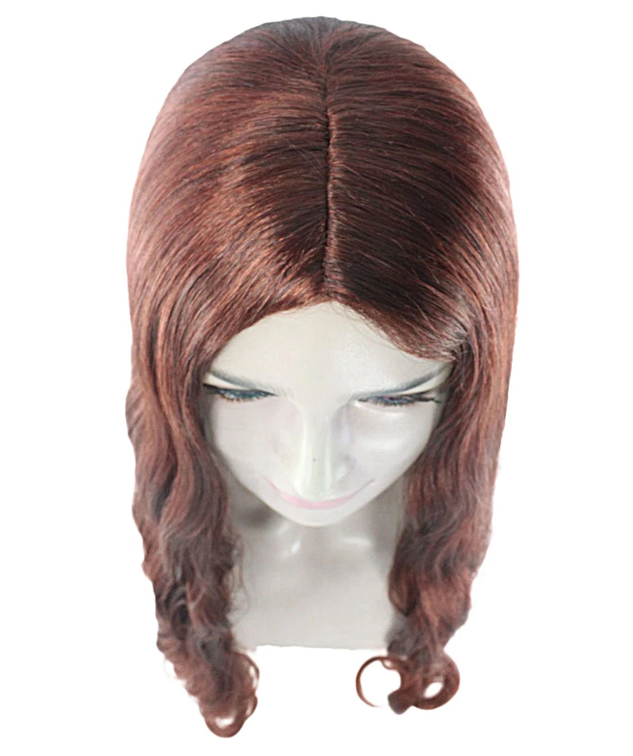 HPO Long Auburn Wavy Womens Wigs | Natural Looking Fancy Wig | Premium Breathable Capless Cap Women's