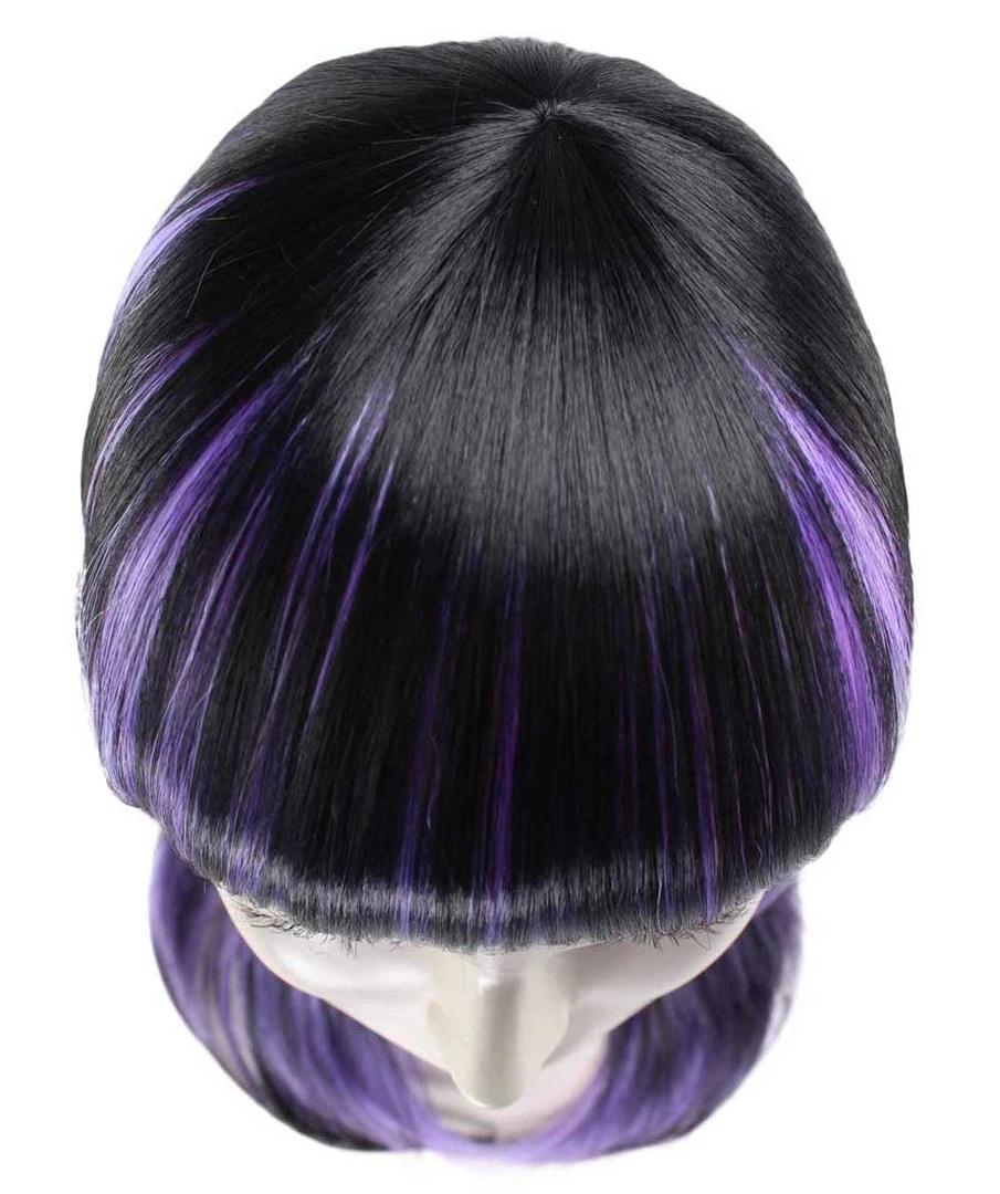 HPO Glamour Witch Womens Wig | Purple Black Sexy Cosplay Party Halloween Wig | Premium Breathable Capless Cap Women's