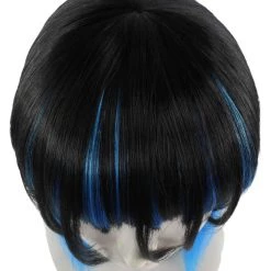 HPO Women's Disco Diva Two-Tune Womens Wig | Black Sky Blue Party Event Ready Cosplay Halloween Wig | Premium Breathable Capless Cap